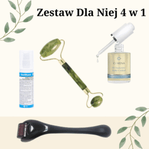 dermaroller+ serum nawilżające+ dezynfekcja+ masażer z jadeitu zestaw