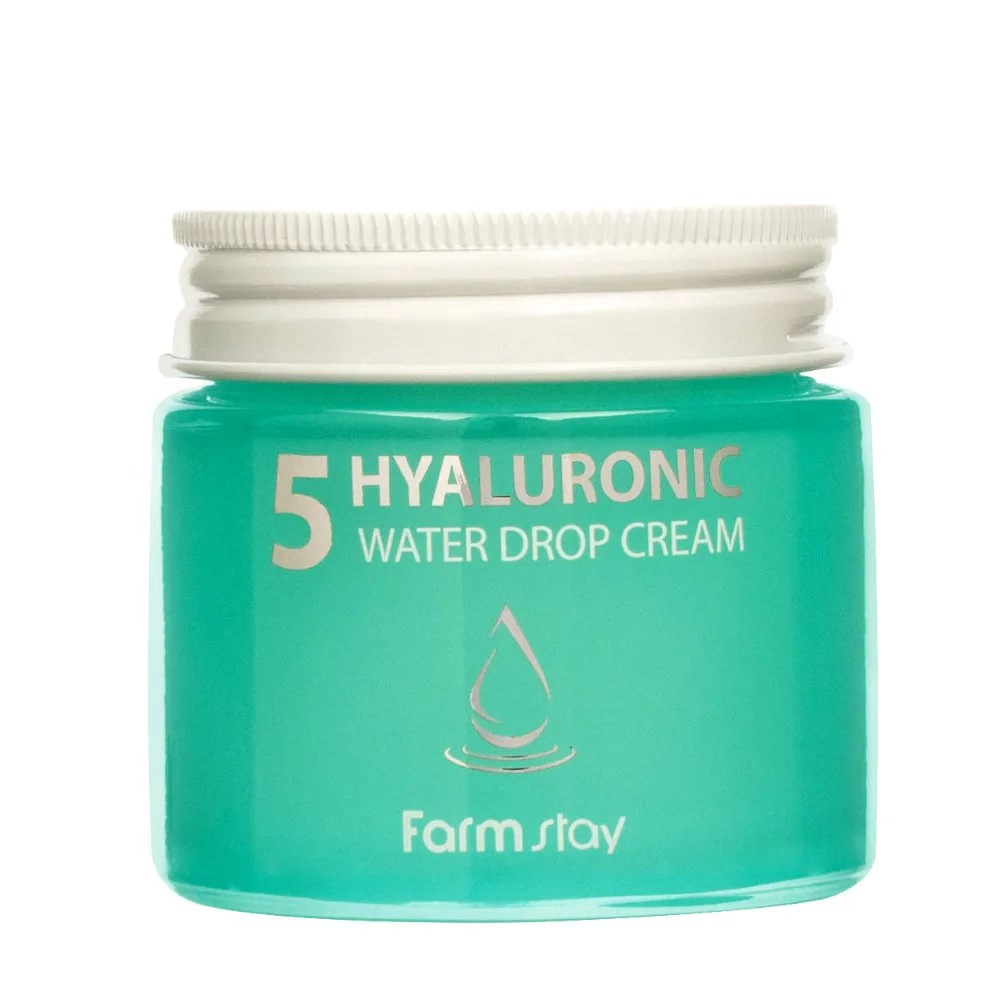 FARMSTAY HYALURONIC Krem z kwasem hialuronowym+Farmstay Colagen pod oczy. Gratis Jadeit 3 farmstay hyaluronic water drop silnie nawilżający krem z kwasem hialuronowym, 80 ml
