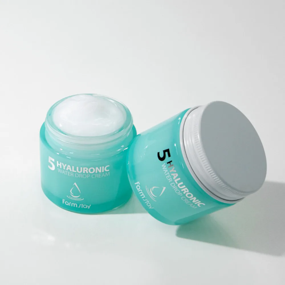 FARMSTAY HYALURONIC Krem z kwasem hialuronowym+Farmstay Colagen pod oczy. Gratis Jadeit 4 farmstay hyaluronic water drop silnie nawilżający krem z kwasem hialuronowym, 80 ml