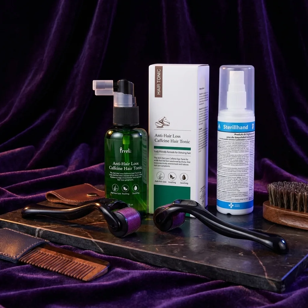 zestaw prreti anti hair loss, dermaroller, dezynfekcja